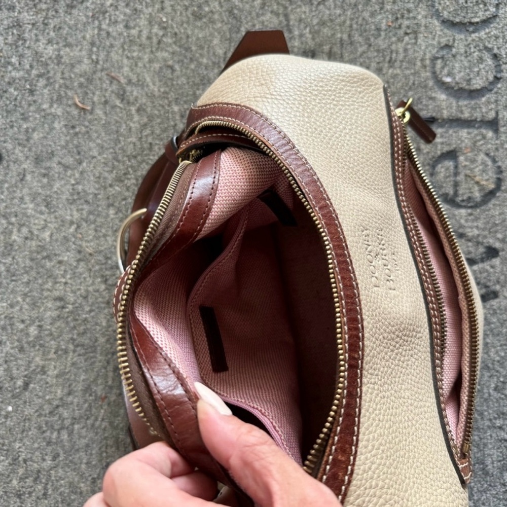 Dooney & Bourke Cream and Brown Hobo Bag - Picture 3 of 3